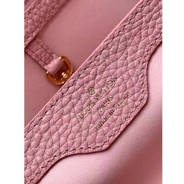 Louis Vuitton LV Women Capucines BB Handbag Cream Beige Pearly Pink Taurillon Cowhide Leather (1)