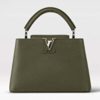 Louis Vuitton LV Women Capucines BB Handbag Kaki Dark Green Taurillon Cowhide Leather (13)