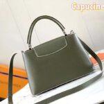 Louis Vuitton LV Women Capucines BB Handbag Kaki Dark Green Taurillon Cowhide Leather - Imagen 3