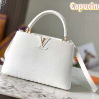 Louis Vuitton LV Women Capucines BB Handbag Snow White Taurillon Cowhide Leather (11)