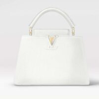 Louis Vuitton LV Women Capucines BB Handbag Snow White Taurillon Cowhide Leather (11)