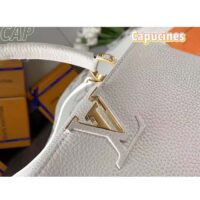 Louis Vuitton LV Women Capucines BB Handbag Snow White Taurillon Cowhide Leather (11)