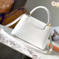 Louis Vuitton LV Women Capucines BB Handbag Snow White Taurillon Cowhide Leather (11)