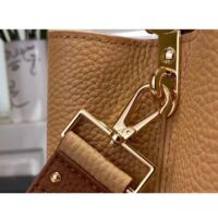 Louis Vuitton LV Women Capucines MM Handbag Arizona Brown Cognac Taurillon Leather (8)