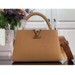 Louis Vuitton LV Women Capucines MM Handbag Arizona Brown Cognac Taurillon Leather - immagine 2