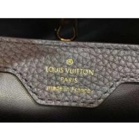 Louis Vuitton LV Women Capucines MM Handbag Black Fusain Cognac Taurillon Cowhide Leather (2)