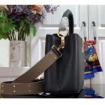 Louis Vuitton LV Women Capucines MM Handbag Black Fusain Cognac Taurillon Cowhide Leather - Bild 6