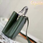 Louis Vuitton LV Women Capucines MM Handbag Taurillon Cowhide Leather Python Trim - immagine 4