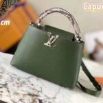 Louis Vuitton LV Women Capucines MM Handbag Taurillon Cowhide Leather Python Trim - immagine 2