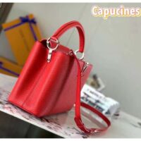 Louis Vuitton LV Women Capucines Mini Handbag Scarlet Red Taurillon Cowhide Leather (1)
