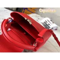 Louis Vuitton LV Women Capucines Mini Handbag Scarlet Red Taurillon Cowhide Leather (1)