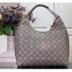 Louis Vuitton LV Women Carmel Hobo Bag Gray Mahina Perforated Calfskin Leather - Image 2