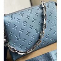 Louis Vuitton LV Women Coussin PM Handbag Ice Blue Lambskin Cowhide Leather (6)