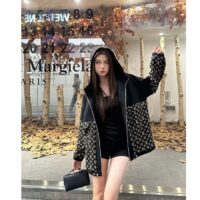 Louis Vuitton LV Women LV Monogram Jacquard Knit Jacket Silk Polyamide Elastane Black Brown (15)