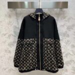 Louis Vuitton LV Men LV Monogram Jacquard Knit Jacket Silk Polyamide Elastane Black Brown - immagine 2