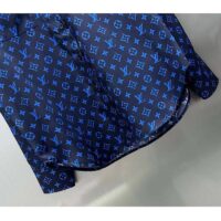 Louis Vuitton LV Women LV Monogram Silk Pleated Shirt Silk Navy (10)