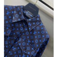 Louis Vuitton LV Women LV Monogram Silk Pleated Shirt Silk Navy (10)