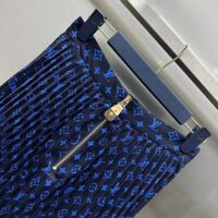 Louis Vuitton LV Women LV Monogram Silk Pleated Skirt Silk Navy (5)