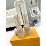 Louis Vuitton LV Women Laureate Platform Desert Boot Beige Calf Leather Treaded Rubber Outsole - immagine 6