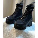 Louis Vuitton LV Women Laureate Platform Desert Boot Black Textile Leather Laces Treaded Rubber - Image 3