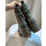 Louis Vuitton LV Women Laureate Platform Desert Boot Khaki Green Textile Leather Laces Treaded Rubber - Image 9