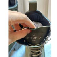 Louis Vuitton LV Women Laureate Platform Desert Boot Khaki Green Textile Leather Laces Treaded Rubber (2)
