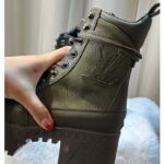 Louis Vuitton LV Women Laureate Platform Desert Boot Khaki Green Textile Leather Laces Treaded Rubber - Image 10