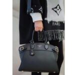 Louis Vuitton LV Women Lock It MM Black Taurillon Leather Smooth Calfskin Calf Leather - Image 12