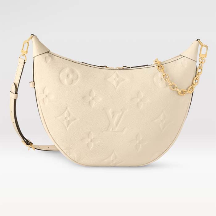 Louis Vuitton LV Women Loop Hobo Cream Monogram Empreinte Embossed Grained Cowhide Leather