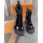 Louis Vuitton LV Women Moonlight Ankle Boot Black Patent Calf Leather Side Zip Padded Footbed Rubber – Bild 2