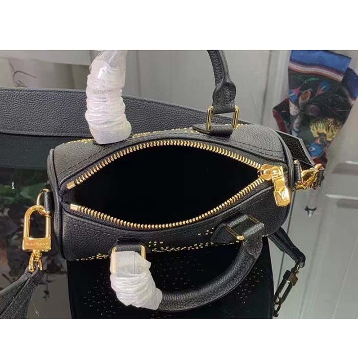 Louis Vuitton LV Women Nano Speedy Bag Black Monogram Empreinte Grained Cowhide Leather (1)