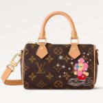 Louis Vuitton LV Women Nano Speedy Bag Pink Monogram Coated Canvas Cowhide Leather