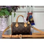 Louis Vuitton LV Women Nano Speedy Bag Pink Monogram Coated Canvas Cowhide Leather - Imagen 4