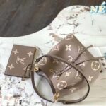 Louis Vuitton LV Women NéoNoé MM Bucket Bag Tourterelle Gray Cream Embossed Grained Cowhide Leather - Image 4