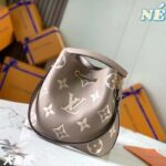 Louis Vuitton LV Women NéoNoé MM Bucket Bag Tourterelle Gray Cream Embossed Grained Cowhide Leather - Image 3