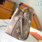 Louis Vuitton LV Women NéoNoé MM Bucket Bag Tourterelle Gray Cream Embossed Grained Cowhide Leather - Image 5