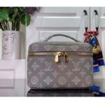 Louis Vuitton LV Women Nice Mini Toiletry Pouch Gray Mahina Perforated Calfskin Leather - Image 2