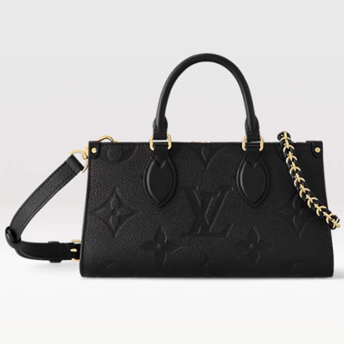 Louis Vuitton LV Women OnTheGo East West Black Embossed Grained Cowhide Leather