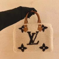 Louis Vuitton LV Women SKI Speedy Bandoulière 25 CreamBrown Shearling Cowhide-Leather (6)