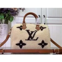 Louis Vuitton LV Women SKI Speedy Bandoulière 25 CreamBrown Shearling Cowhide-Leather (6)