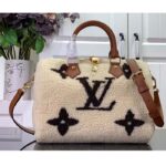 Louis Vuitton LV Women SKI Speedy Bandoulière 25 Cream/Brown Shearling Cowhide-Leather - Image 4