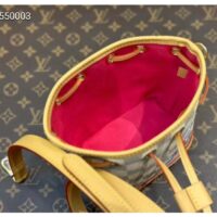 Louis Vuitton LV Women Sac Nano Noé Dragon Fruit Pink Damier Azur Coated Canvas (7)