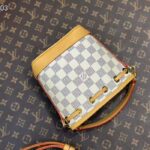 Louis Vuitton LV Women Sac Nano Noé Dragon Fruit Pink Damier Azur Coated Canvas - Image 4