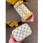Louis Vuitton LV Women Sac Nano Noé Dragon Fruit Pink Damier Azur Coated Canvas - Image 7