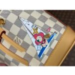 Louis Vuitton LV Women Sac Nano Noé Dragon Fruit Pink Damier Azur Coated Canvas - Image 5