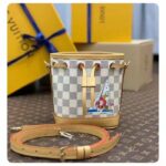 Louis Vuitton LV Women Sac Nano Noé Dragon Fruit Pink Damier Azur Coated Canvas - Image 3