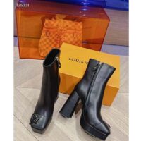 Louis Vuitton LV Women Shake Ankle Boot Black Calf Leather Lambskin Lining Side Zip (9)