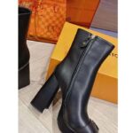 Louis Vuitton LV Women Shake Ankle Boot Black Calf Leather Lambskin Lining Side Zip – Bild 5