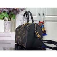 Louis Vuitton LV Women Speedy Bandoulière 25 Handbag Black Monogram Empreinte Grained Cowhide Leather Studs (1)