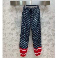 Louis Vuitton LV Women Tricolor Monogram Jogging Pants Polyamide Navy Red (14)